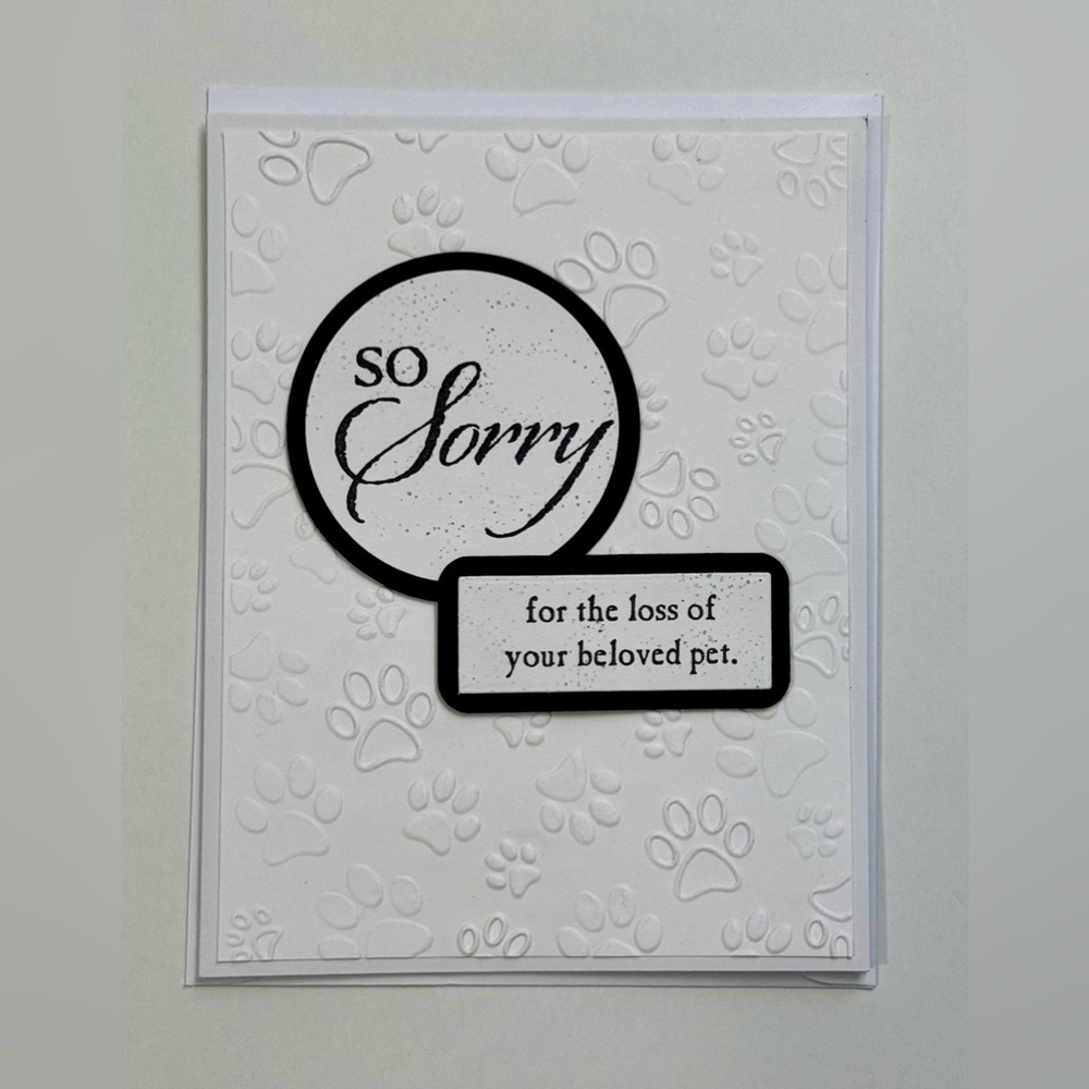 Pet Sympathy Card with Paw Print Design